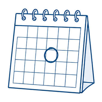 Desk calendar page with the store opening day circled