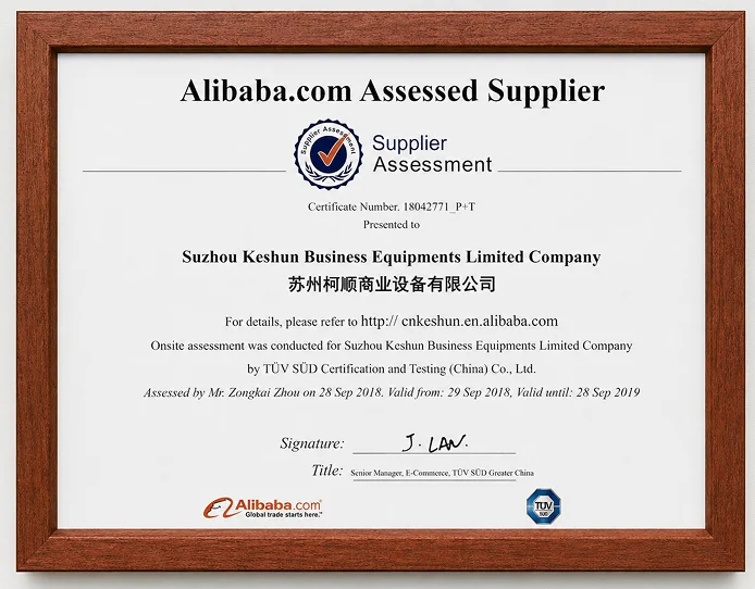Alibaba.com supplier assessment certificate