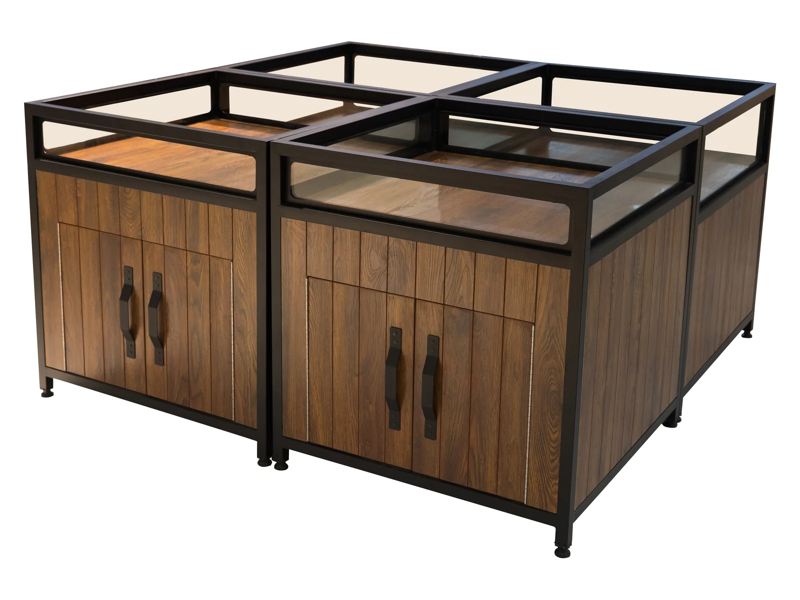 Cross Braced Square Dry Goods Cabinet on a white studio background