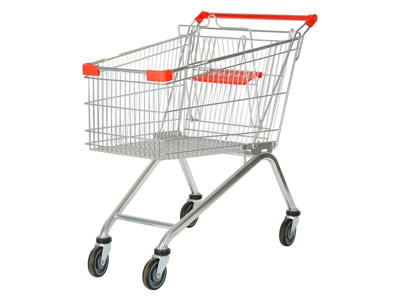 Nesting Supermarket Trolley with Child Seat on a white studio background