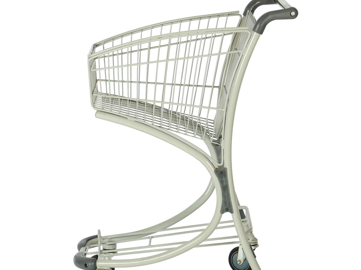 Close-up of the open carrier frame of the trolley