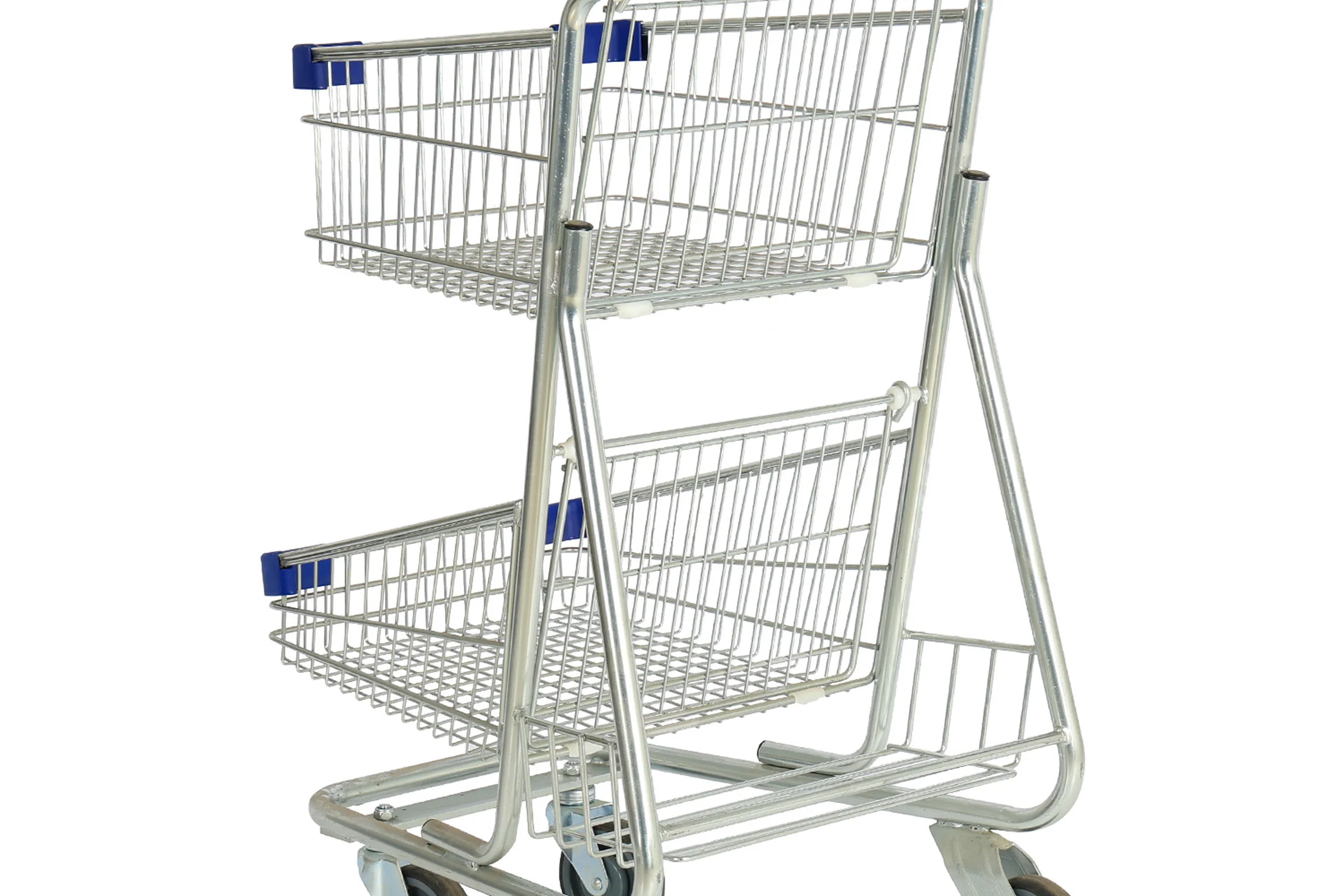 Keshun two tier open wire trolley for supermarket staff stock handling