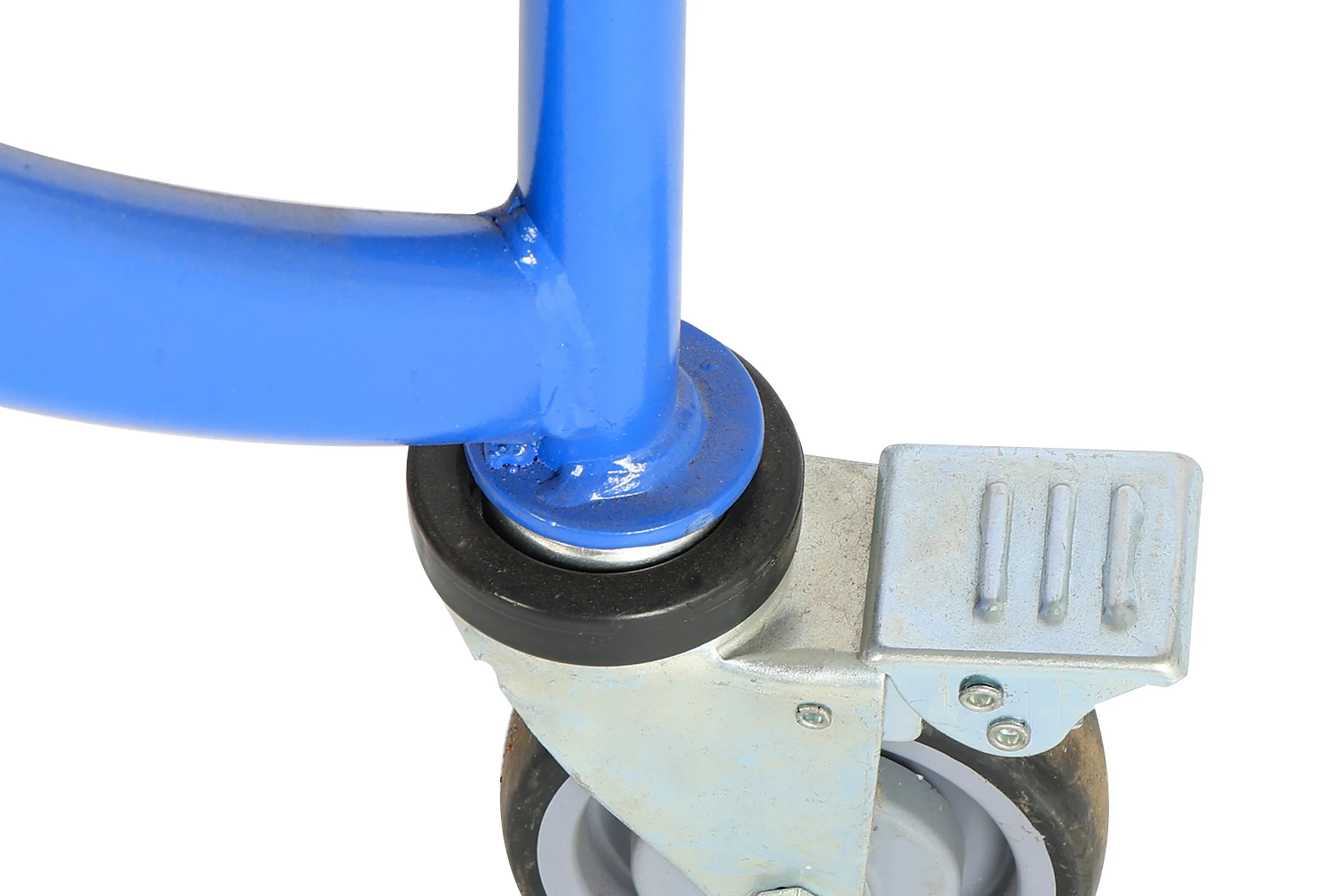 Keshun shopping trolley with a timber faced lower deck and a coloured steel frame