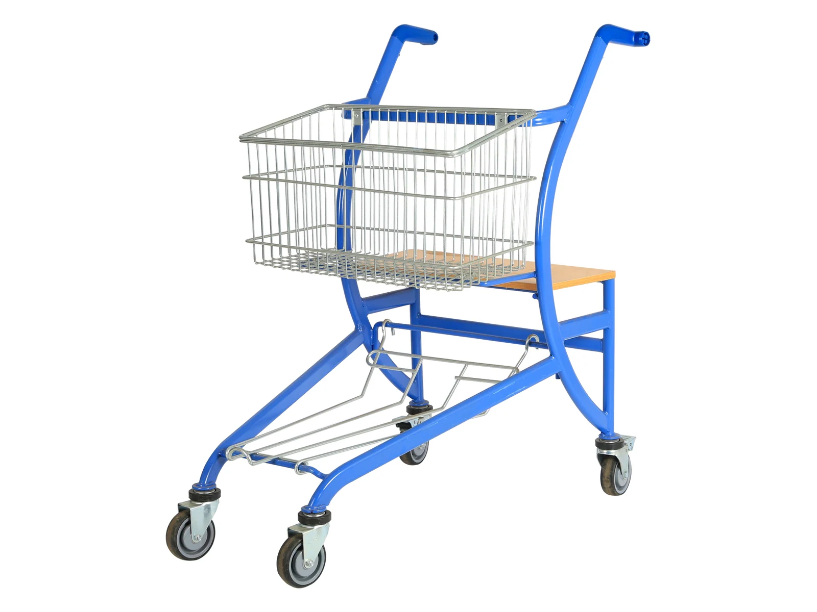 Child Seat Trolley with Timber Deck photographed from the front on a white studio background