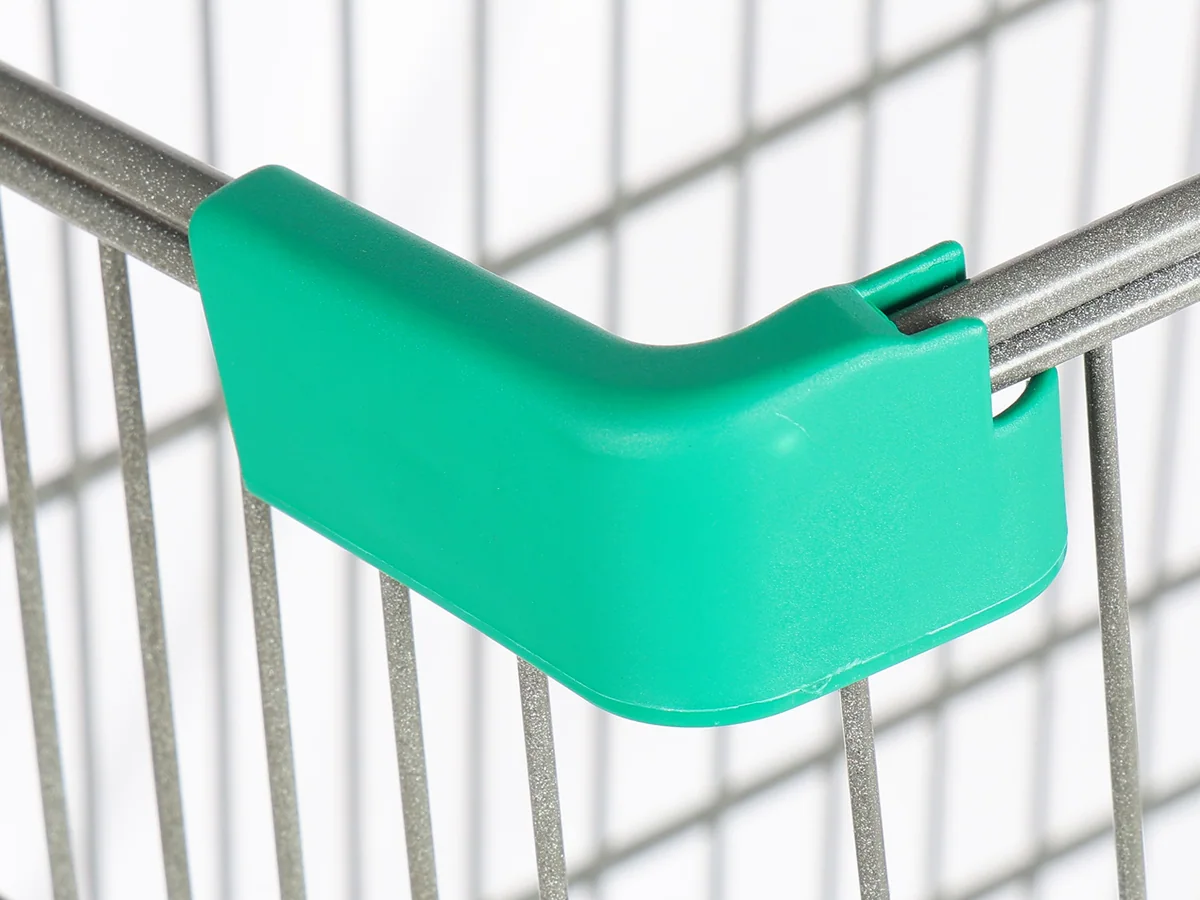 Close-up of the green moulded handle