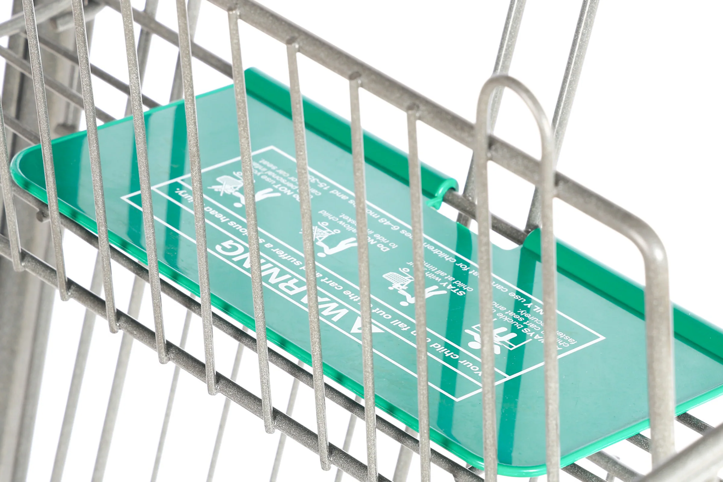 Keshun deep basket nesting trolley with a green moulded handle and rim