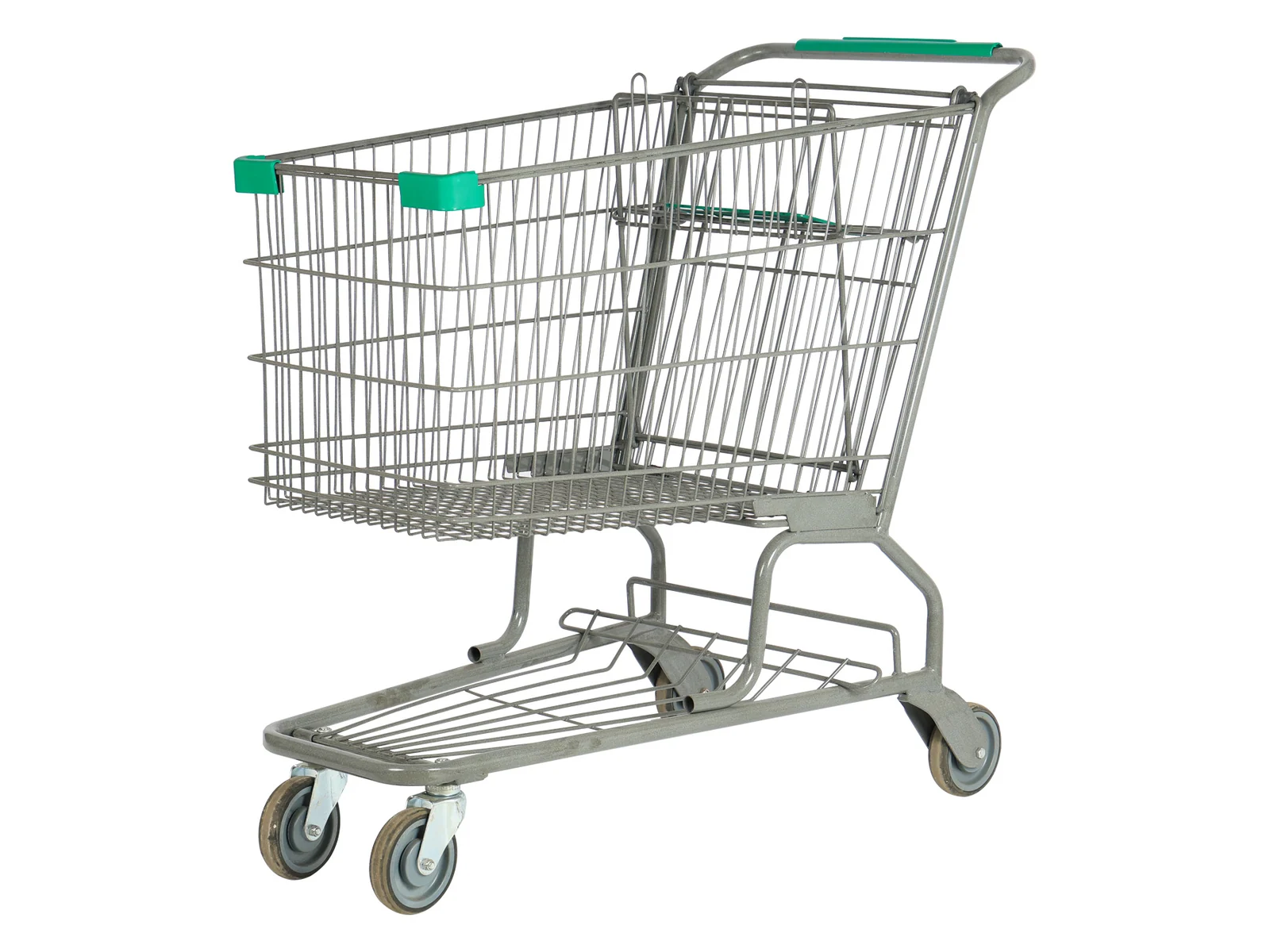 Nesting Trolley with Green Handle on a white studio background