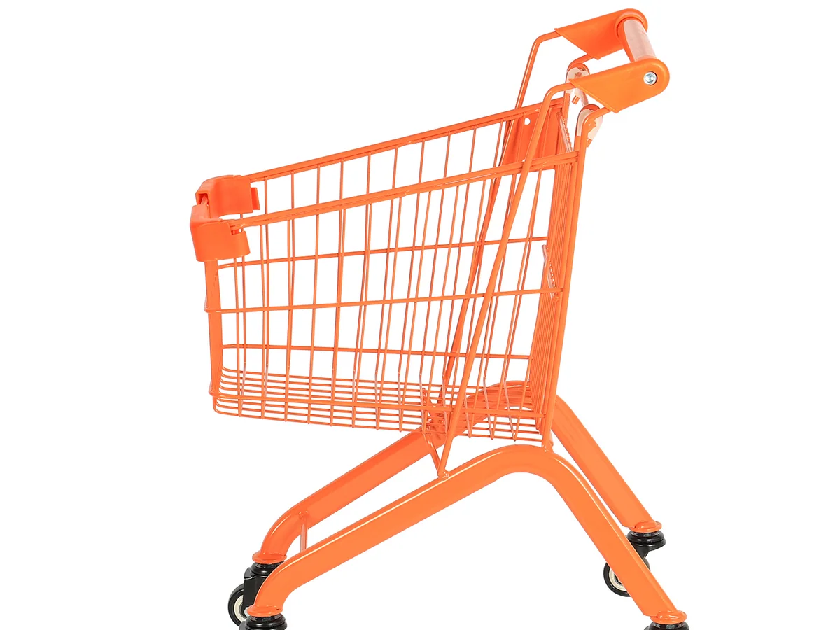Close-up of the coated frame tube on the small trolley
