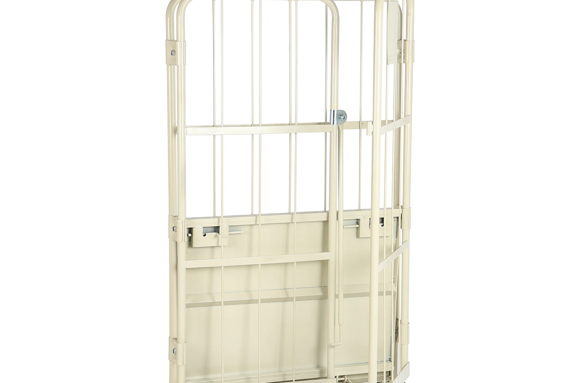 Keshun mesh-sided roll container with folding sides for supermarket stock movement