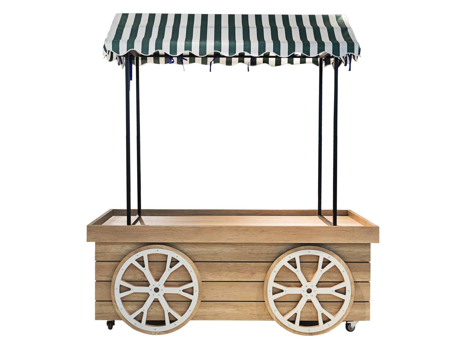 Market Cart with Canopy for Cooked Food on a white studio background