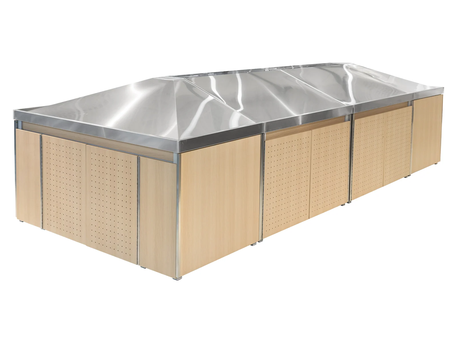 Plain Produce Island with Stainless Deck photographed from the front on a white studio background