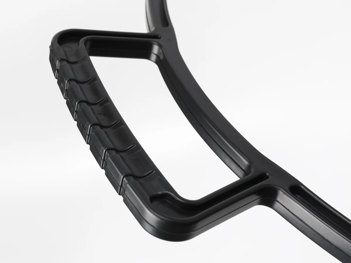 Close-up of the black moulded surface showing the finish
