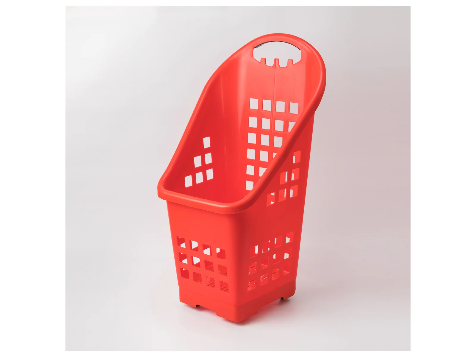 Tall Narrow Roller Basket photographed from the front on a white studio background