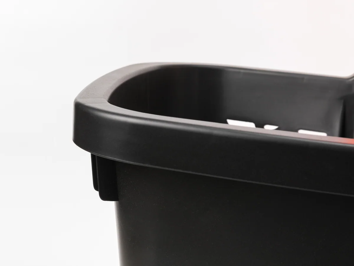 Close-up of the grab handles nesting alongside each other in a stack
