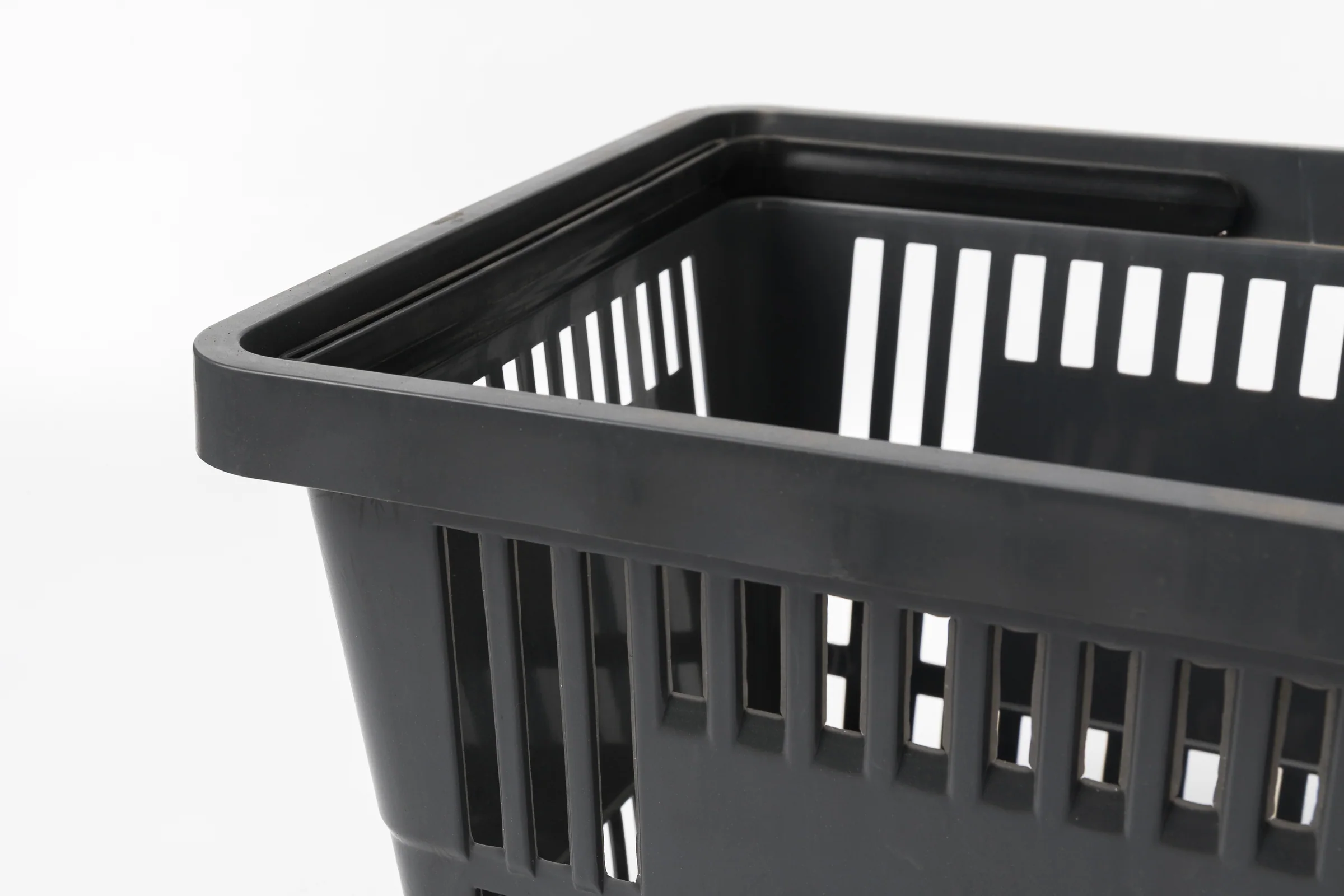 Keshun black hand basket with twin handles for supermarket use