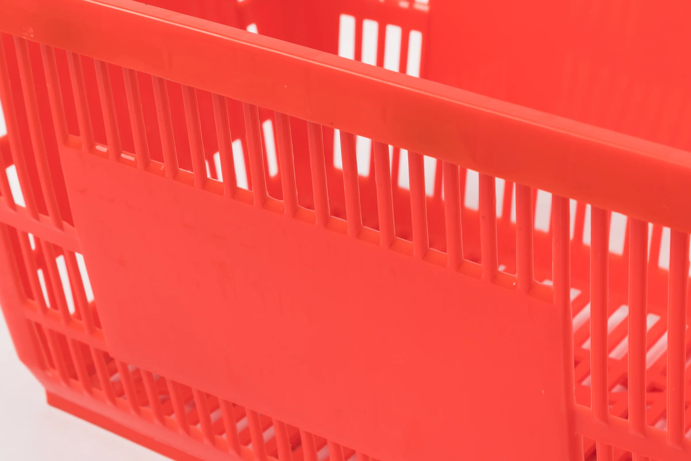 Keshun red hand basket with twin handles for supermarket use