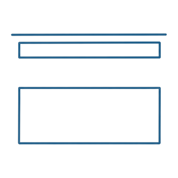 Plan view comparing a shallow single-sided wall run against a double-depth mid-island shelving run